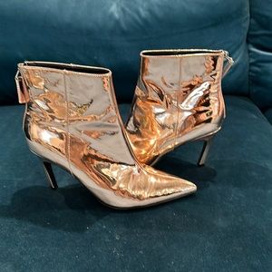 Rose gold metallic topshop ankle booties